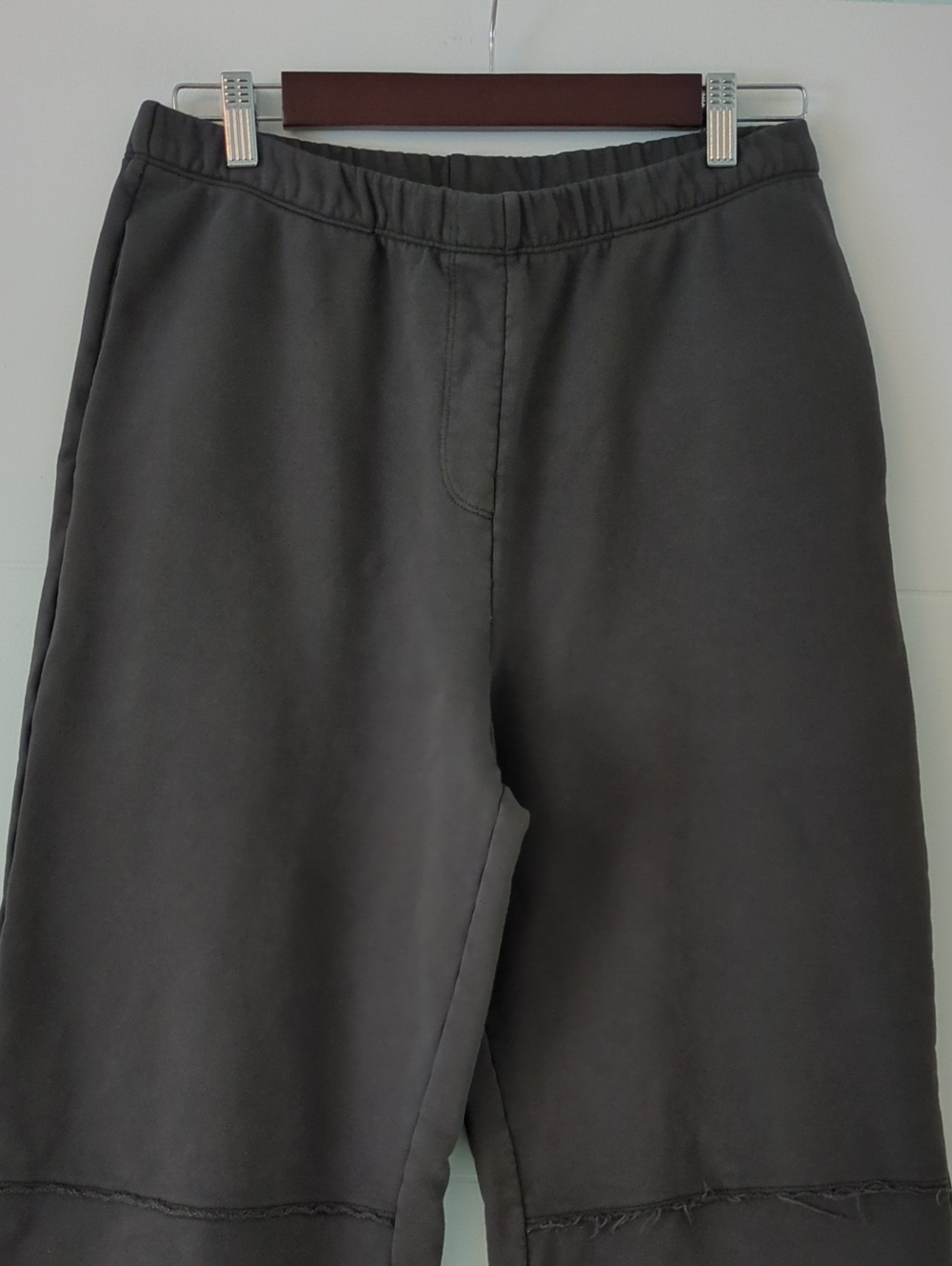 Grizas Olive Brown Knit Wide-Leg Ankle Boho Pants Sz M Streetwear Casual Comfy - Picture 2 of 5